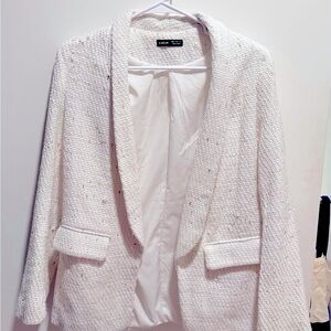 Off-White & Gold Textured Blazer